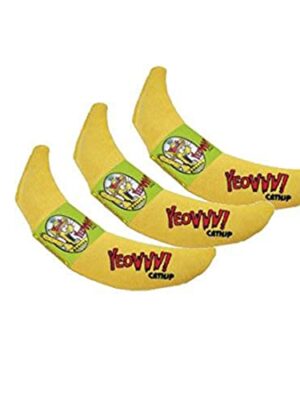 YEOWWW! DuckyWorld Leaf & Flower Cat Toy BANANA 3 PACK