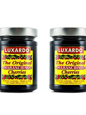 Luxardo Gourmet Maraschino Cherries - 400g Jar - 2 Pack