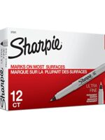Sharpie Permanent Markers, Ultra-Fine Point, Black, 24-Count