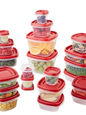 Rubbermaid Easy Find Lids Food Storage Containers, Racer Red, 42 Piece Set