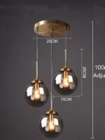 Cognac Smoky Gray Clear Glass Ball LED