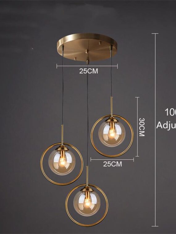 Cognac Smoky Gray Clear Glass Ball LED