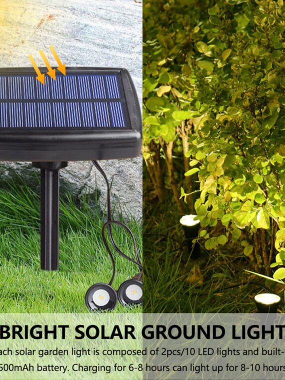 LED Solar Powered Garden Ground Light 10-in-1