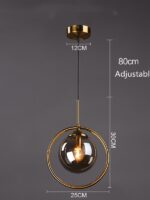 Cognac Smoky Gray Clear Glass Ball LED