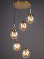 Cognac Smoky Gray Clear Glass Ball LED