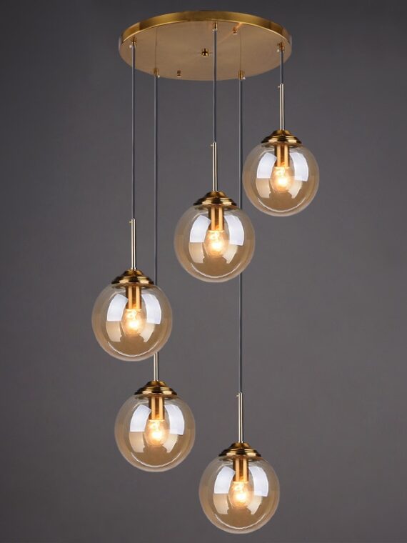 Cognac Smoky Gray Clear Glass Ball LED