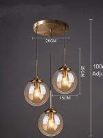 Cognac Smoky Gray Clear Glass Ball LED