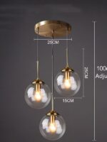 Cognac Smoky Gray Clear Glass Ball LED