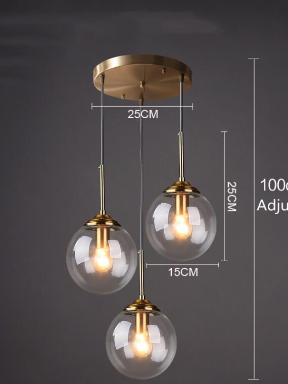 Cognac Smoky Gray Clear Glass Ball LED