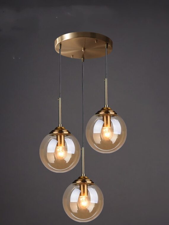 Cognac Smoky Gray Clear Glass Ball LED