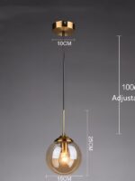 Cognac Smoky Gray Clear Glass Ball LED