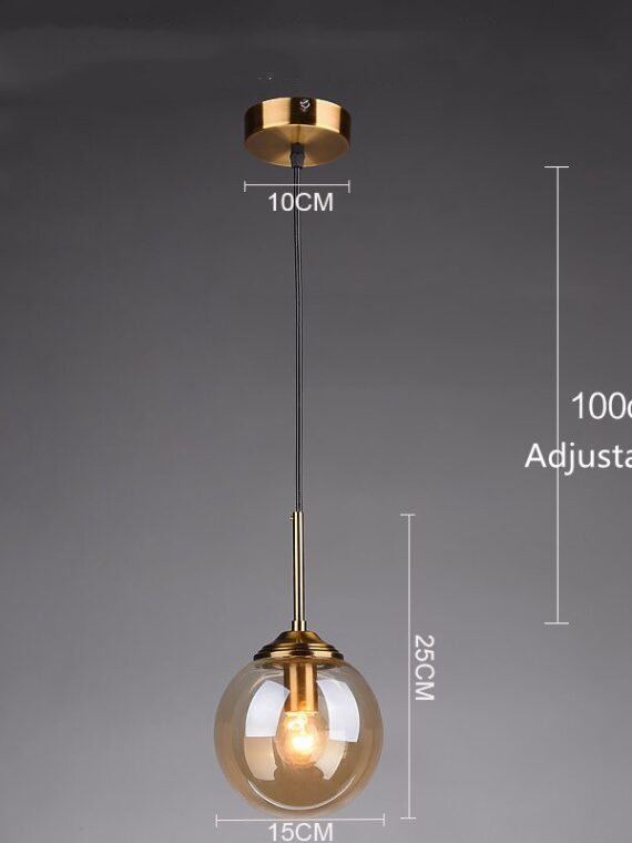 Cognac Smoky Gray Clear Glass Ball LED