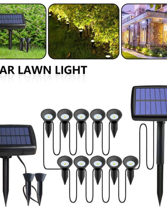 LED Solar Powered Garden Ground Light 10-in-1