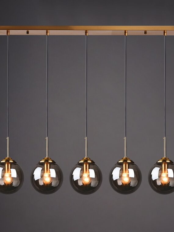 Cognac Smoky Gray Clear Glass Ball LED