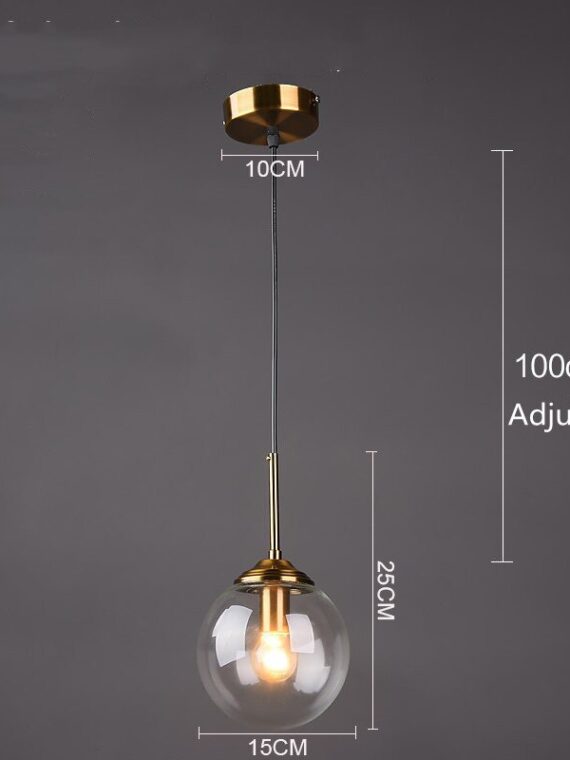 Cognac Smoky Gray Clear Glass Ball LED