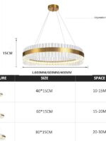 Modern crystal chandelier living room