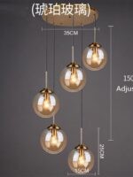 Cognac Smoky Gray Clear Glass Ball LED