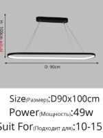 Black/White Simple Led Pendant Lamps