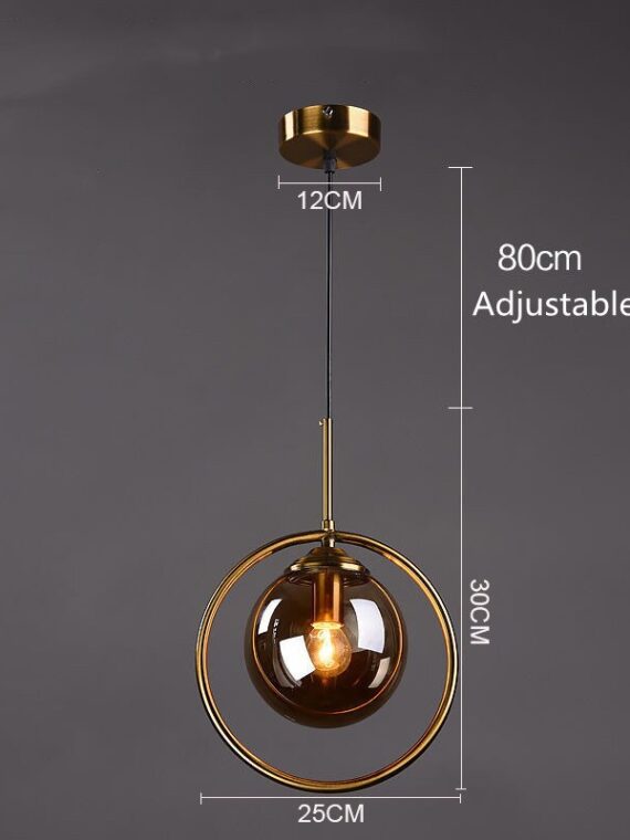 Cognac Smoky Gray Clear Glass Ball LED