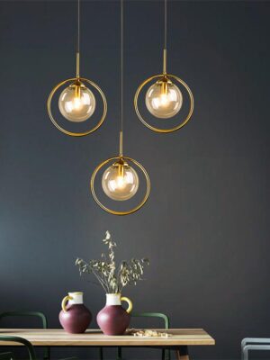 Cognac Smoky Gray Clear Glass Ball LED