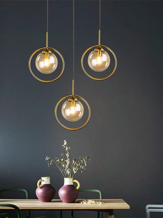 Cognac Smoky Gray Clear Glass Ball LED