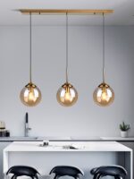 Cognac Smoky Gray Clear Glass Ball LED