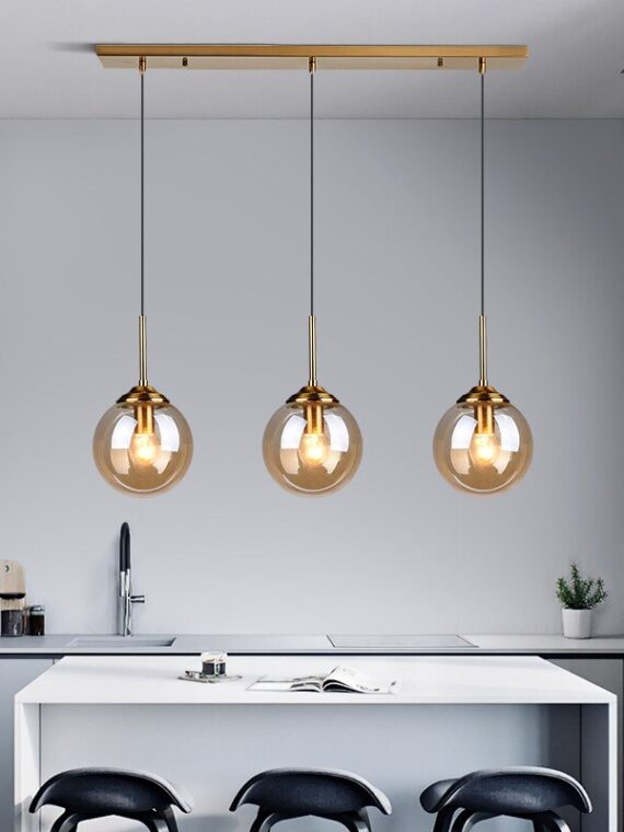 Cognac Smoky Gray Clear Glass Ball LED