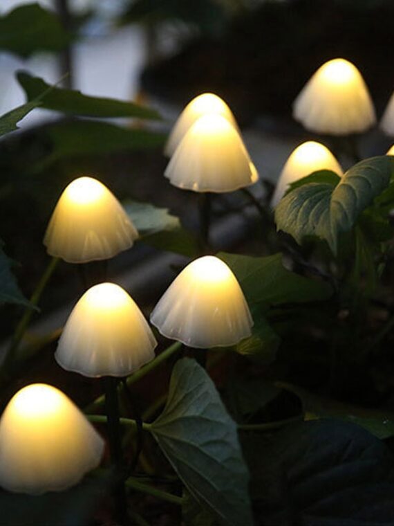 LED Solar String Lights Waterproof Mushroom