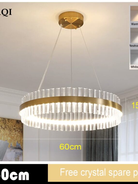 Modern crystal chandelier living room