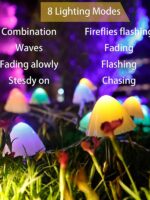 LED Solar String Lights Waterproof Mushroom