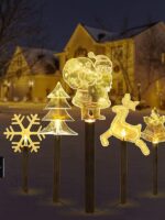 5 Pack Solar Christmas Stake Light Outdoor
