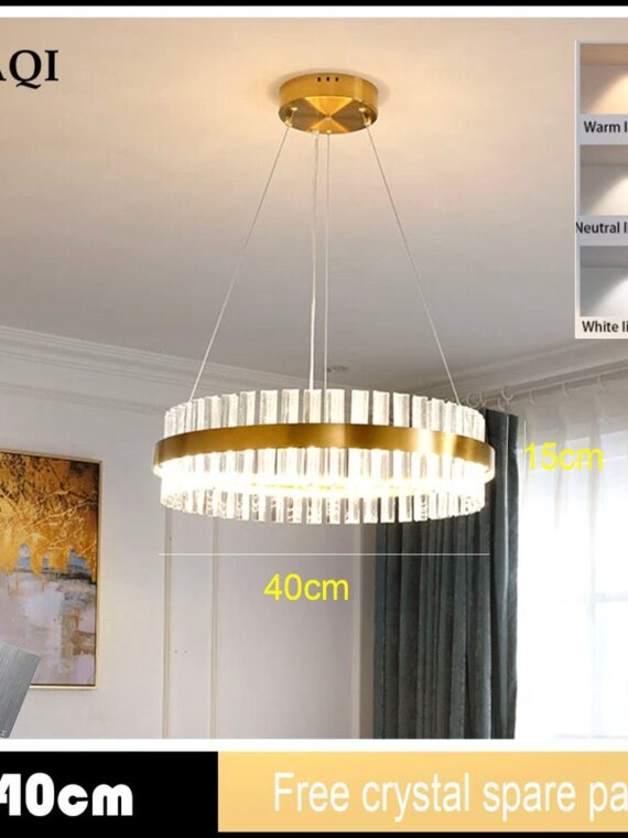 Modern crystal chandelier living room