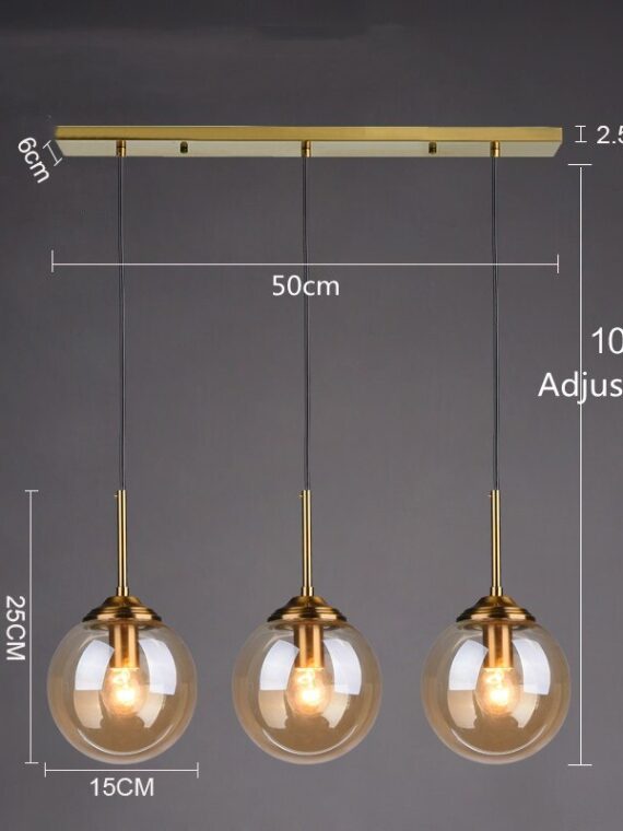 Cognac Smoky Gray Clear Glass Ball LED