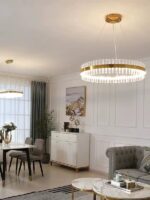 Modern crystal chandelier living room