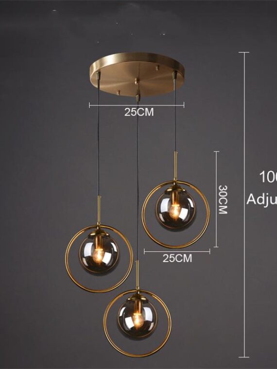 Cognac Smoky Gray Clear Glass Ball LED