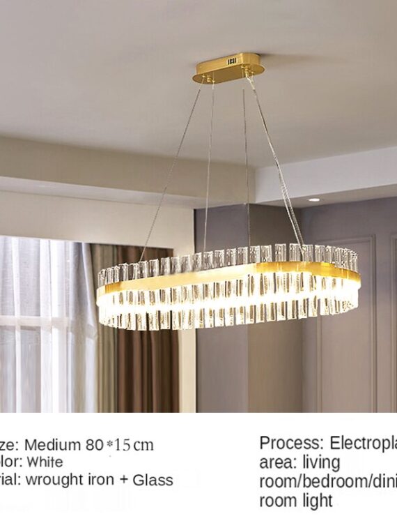 Modern crystal chandelier living room