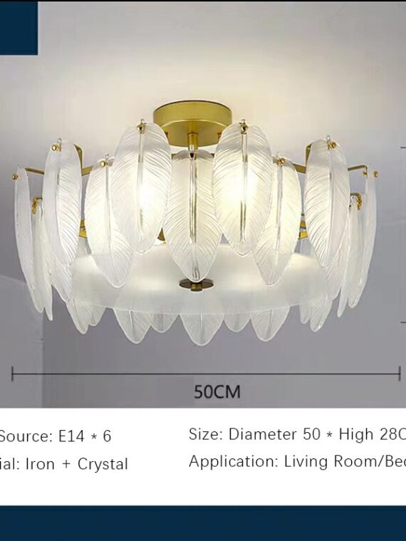 Modern crystal chandelier living room