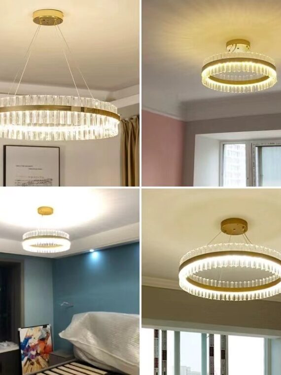 Modern crystal chandelier living room