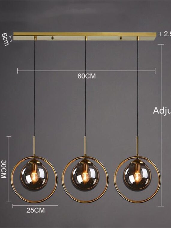 Cognac Smoky Gray Clear Glass Ball LED