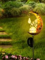 Led Solar Lamp Wrought Iron Hollow Elf
