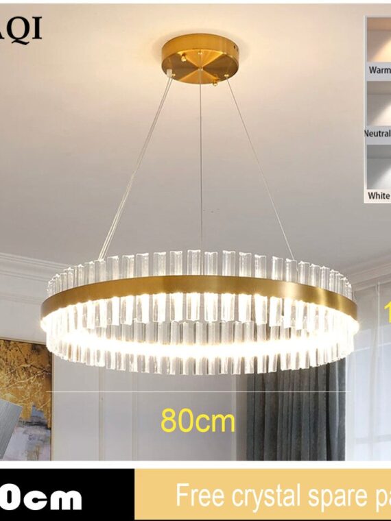 Modern crystal chandelier living room