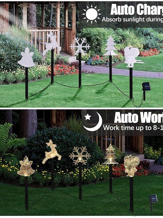 5PCS Led Christmas Solar Light Waterproof Outdoor