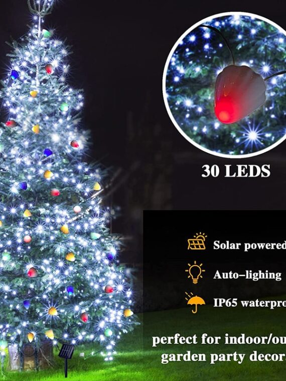 LED Solar String Lights Waterproof Mushroom