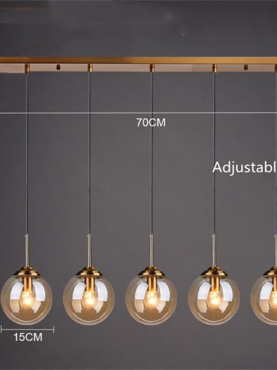 Cognac Smoky Gray Clear Glass Ball LED