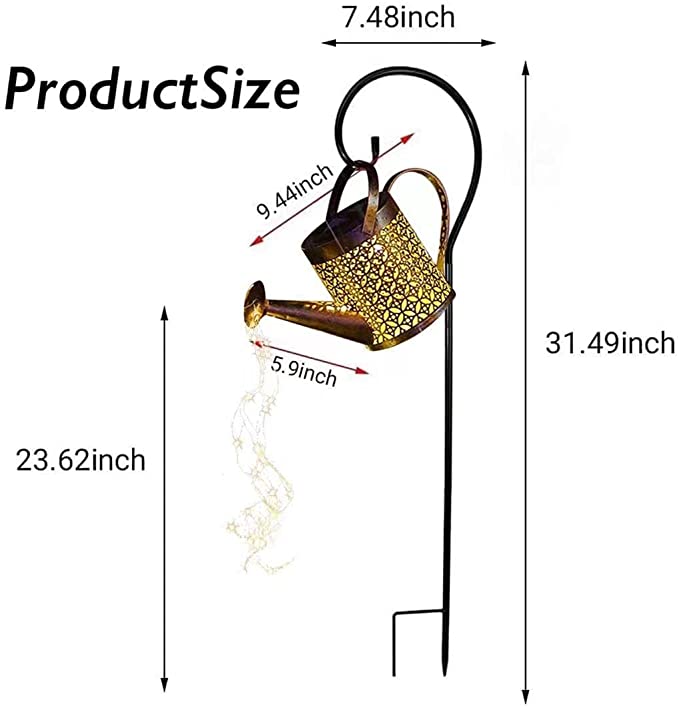 Garden Solar Watering Can Light Hanging Kettle