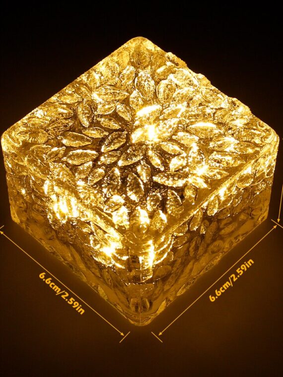 4pcs Solar Led Light Clear Ice Cube Lights Outdoor