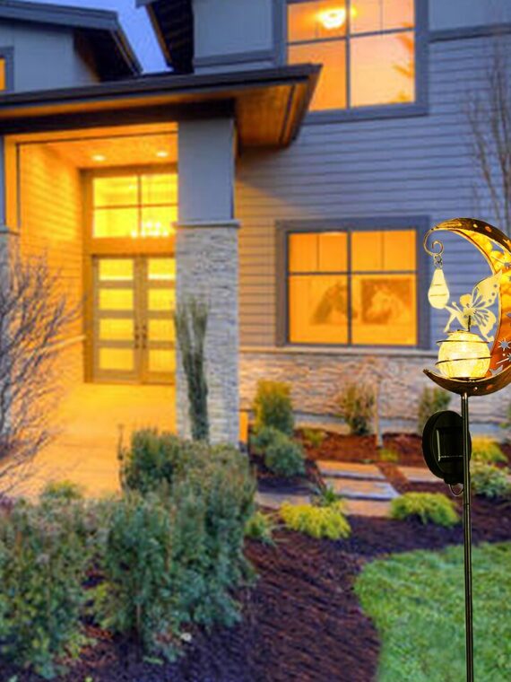 Led Solar Lamp Wrought Iron Hollow Elf