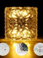 4pcs Solar Led Light Clear Ice Cube Lights Outdoor