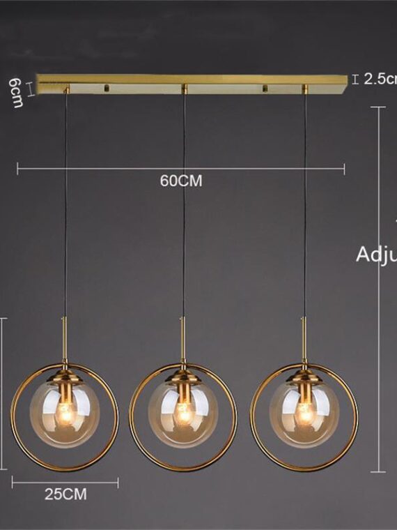 Cognac Smoky Gray Clear Glass Ball LED