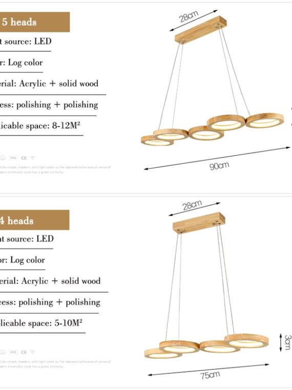 Solid Wood Dining Table Pendant Lights